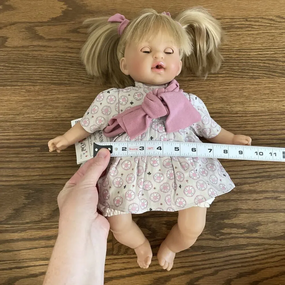 Nines d'Onil Alex Doll Missing Baby NWT 16” Soft Body Blue Sleepy Eye Pigtails